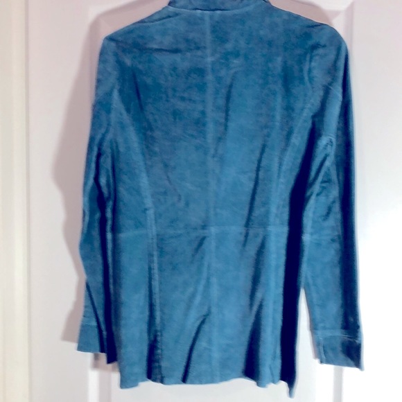 NWOT SUEDE LEATHER Sz 6 J G Hook Suede Dark Teal Jacket - Picture 4 of 4
